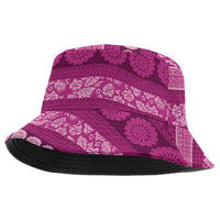 Fiji Marau na Kerisimasi Bucket Hat Pink Tapa Masi Inspired Christmas - Polynesian Pride