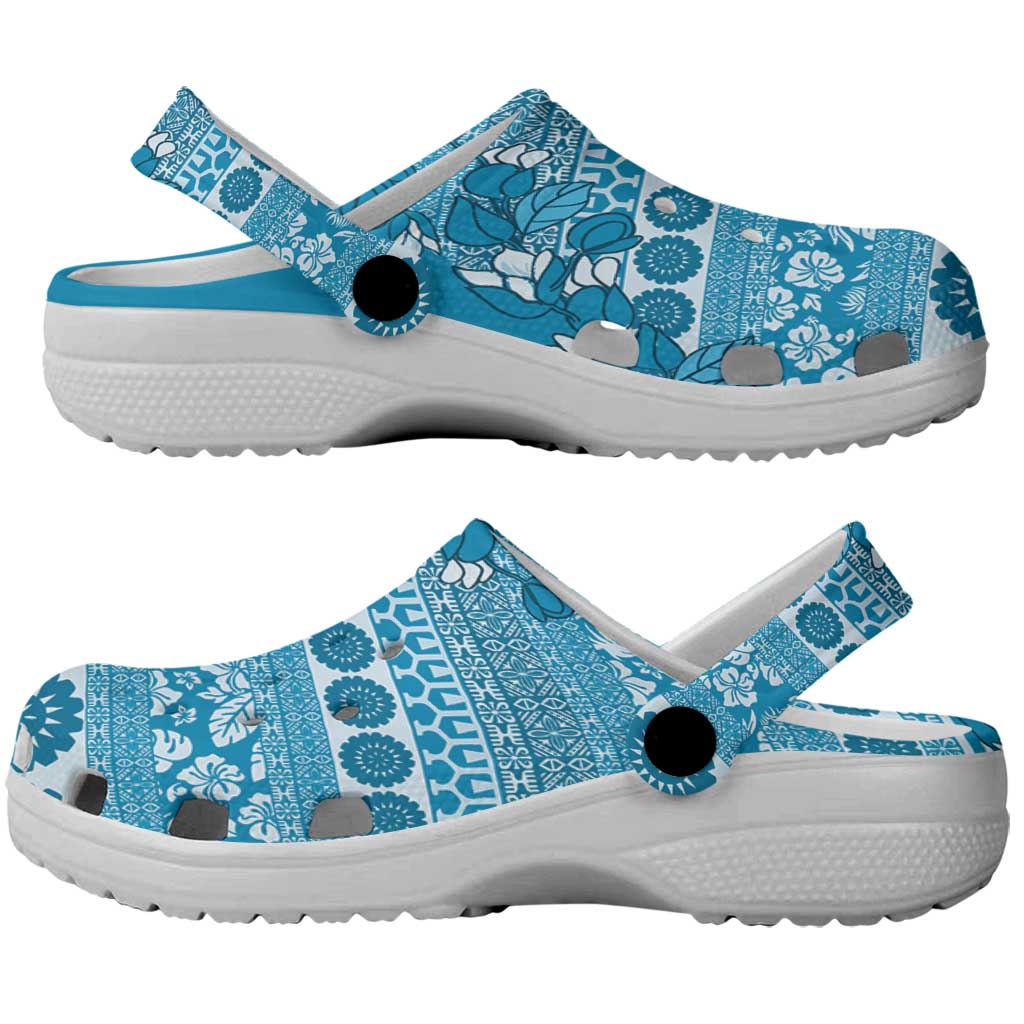 Fiji Marau na Kerisimasi Clogs Shoes Aqua Tagimoucia Tapa Masi Tribal - Polynesian Pride