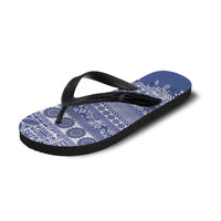 Fiji Marau na Kerisimasi Flip Flops Blue Tagimoucia Tapa Masi Tribal - Polynesian Pride