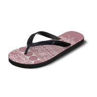 Fiji Marau na Kerisimasi Flip Flops Dusty Rose Tagimoucia Tapa Masi Tribal - Polynesian Pride