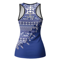 Fiji Marau na Kerisimasi Hollow Tank Top Blue Tagimoucia Tapa Masi Tribal - Polynesian Pride