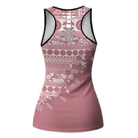 Fiji Marau na Kerisimasi Hollow Tank Top Dusty Rose Tagimoucia Tapa Masi Tribal - Polynesian Pride