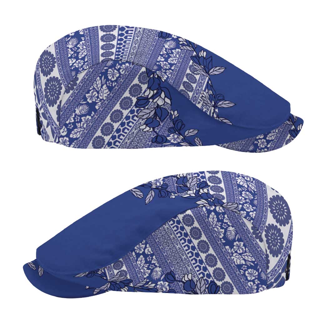 Fiji Marau na Kerisimasi Jeff Hat Blue Tagimoucia Tapa Masi Tribal - Polynesian Pride