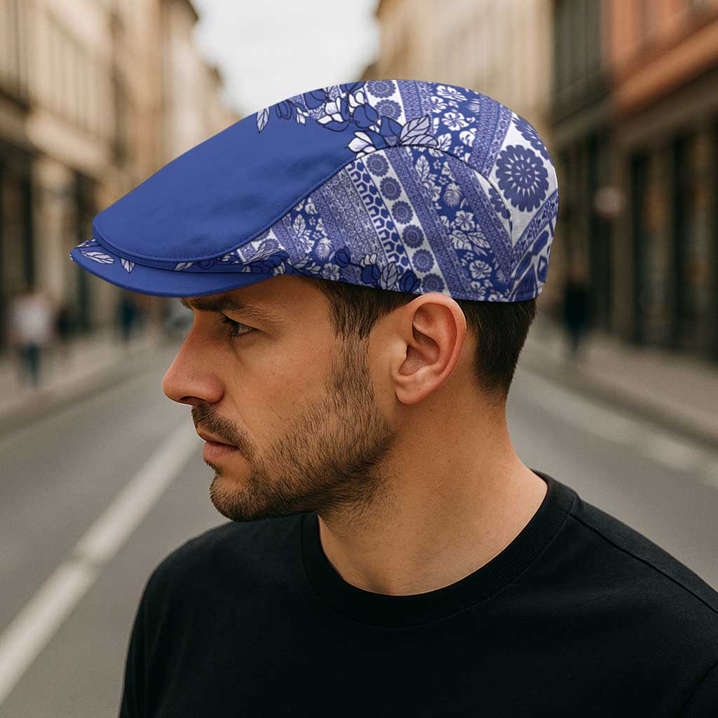 Fiji Marau na Kerisimasi Jeff Hat Blue Tagimoucia Tapa Masi Tribal - Polynesian Pride