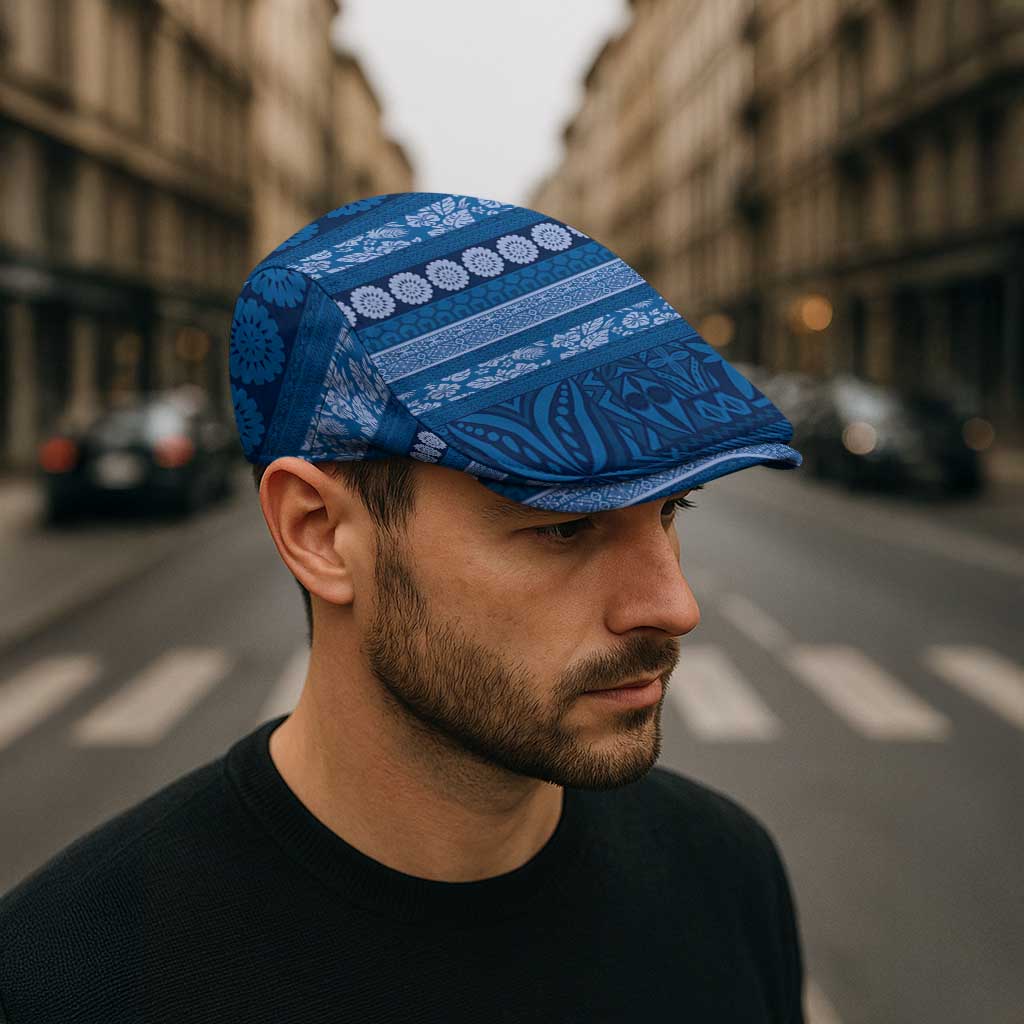Fiji Marau na Kerisimasi Jeff Hat Blue Tapa Masi Inspired Christmas - Polynesian Pride