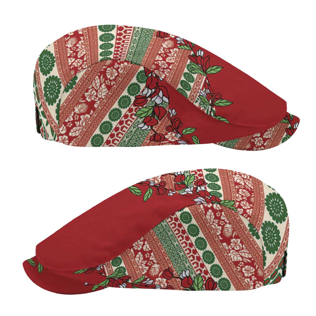 Fiji Marau na Kerisimasi Jeff Hat Red Tagimoucia Tapa Masi Tribal - Polynesian Pride