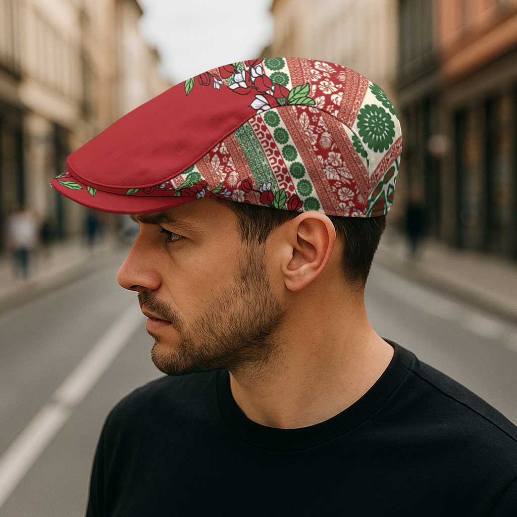 Fiji Marau na Kerisimasi Jeff Hat Red Tagimoucia Tapa Masi Tribal - Polynesian Pride