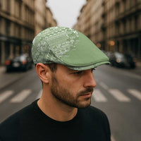 Fiji Marau na Kerisimasi Jeff Hat Sage Green Tagimoucia Tapa Masi Tribal - Polynesian Pride