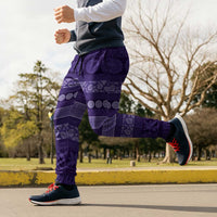 Fiji Marau na Kerisimasi Jogger Pants Purple Tapa Masi Inspired Christmas - Polynesian Pride