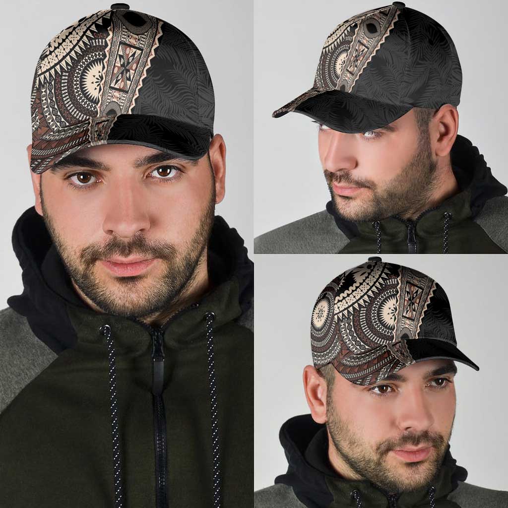 Fiji Traditional Masi Classic Cap Tapa Art Palm Leaves Pattern LT03