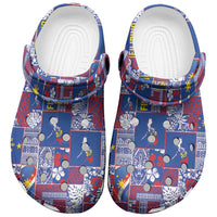 Filipino Maligayang Pasko Clogs Shoes Pacific Patchwork Xmas Vibes LT9 Blue - Polynesian Pride