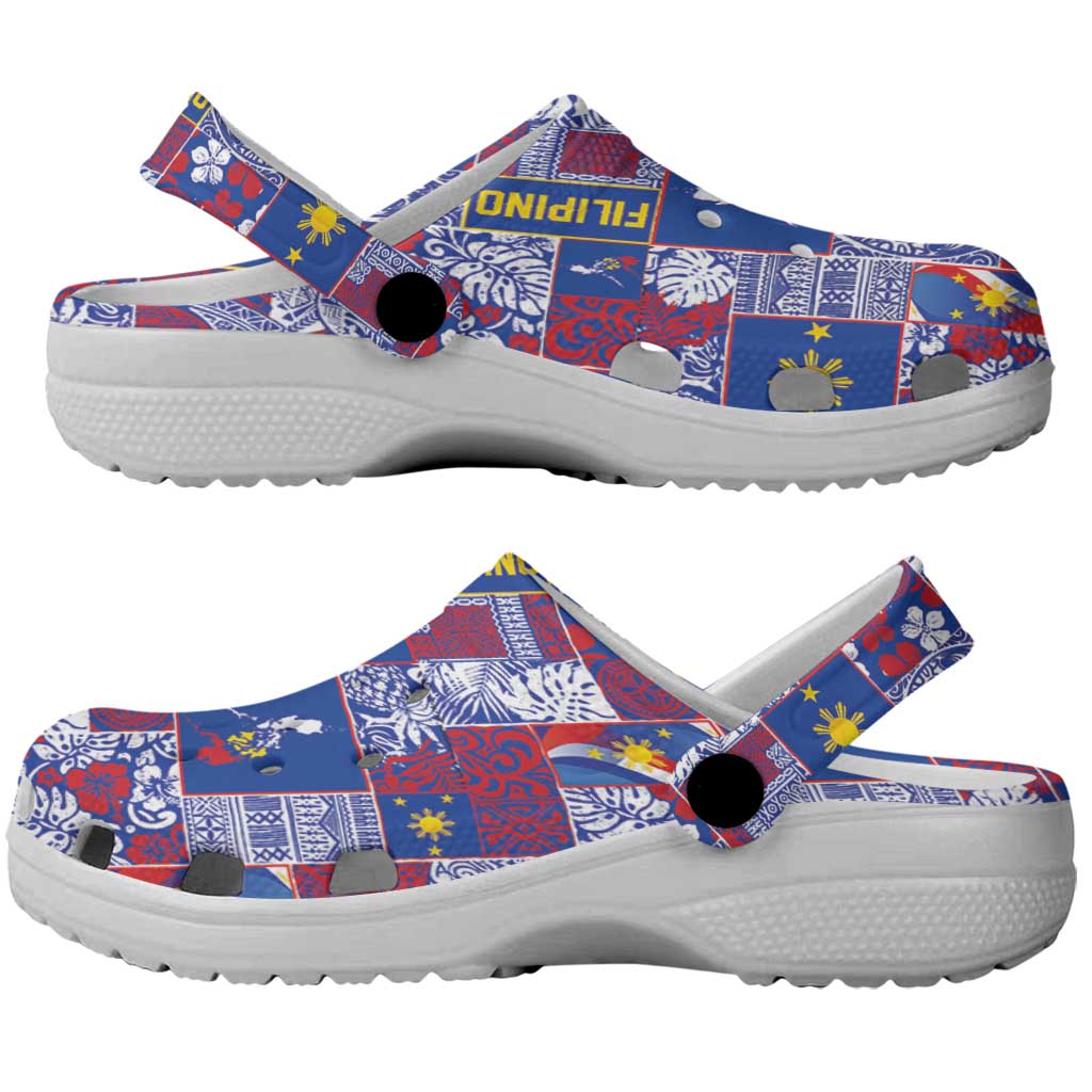 Filipino Maligayang Pasko Clogs Shoes Pacific Patchwork Xmas Vibes LT9 - Polynesian Pride