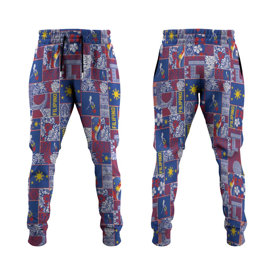 Filipino Maligayang Pasko Jogger Pants Pacific Patchwork Xmas Vibes - Polynesian Pride