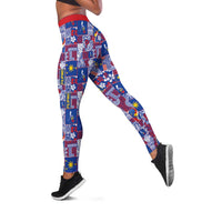 Filipino Maligayang Pasko Leggings Pacific Patchwork Xmas Vibes - Polynesian Pride