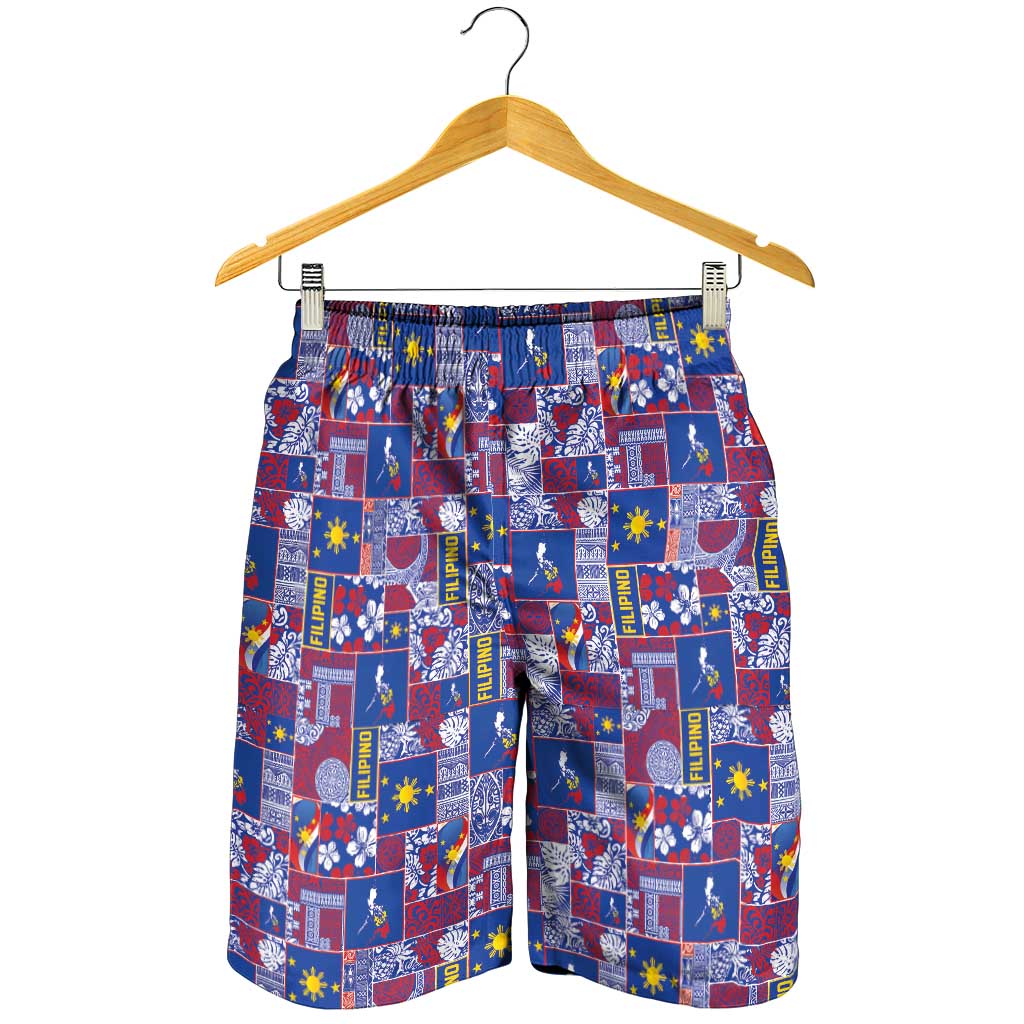 Filipino Maligayang Pasko Shorts for Men Pacific Patchwork Xmas Vibes - Polynesian Pride