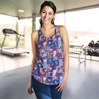 Filipino Maligayang Pasko Women Racerback Tank Pacific Patchwork Xmas Vibes - Polynesian Pride