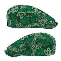 Forest Green Monstera Jeff Hat Polynesian Tribal Pattern - Polynesian Pride