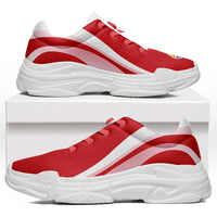 French Polynesia Chunky Sneakers Flag-Inspired Curve Style LT05 Red - Polynesian Pride