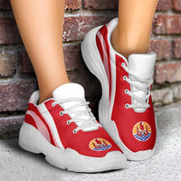 French Polynesia Chunky Sneakers Flag-Inspired Curve Style LT05 - Polynesian Pride