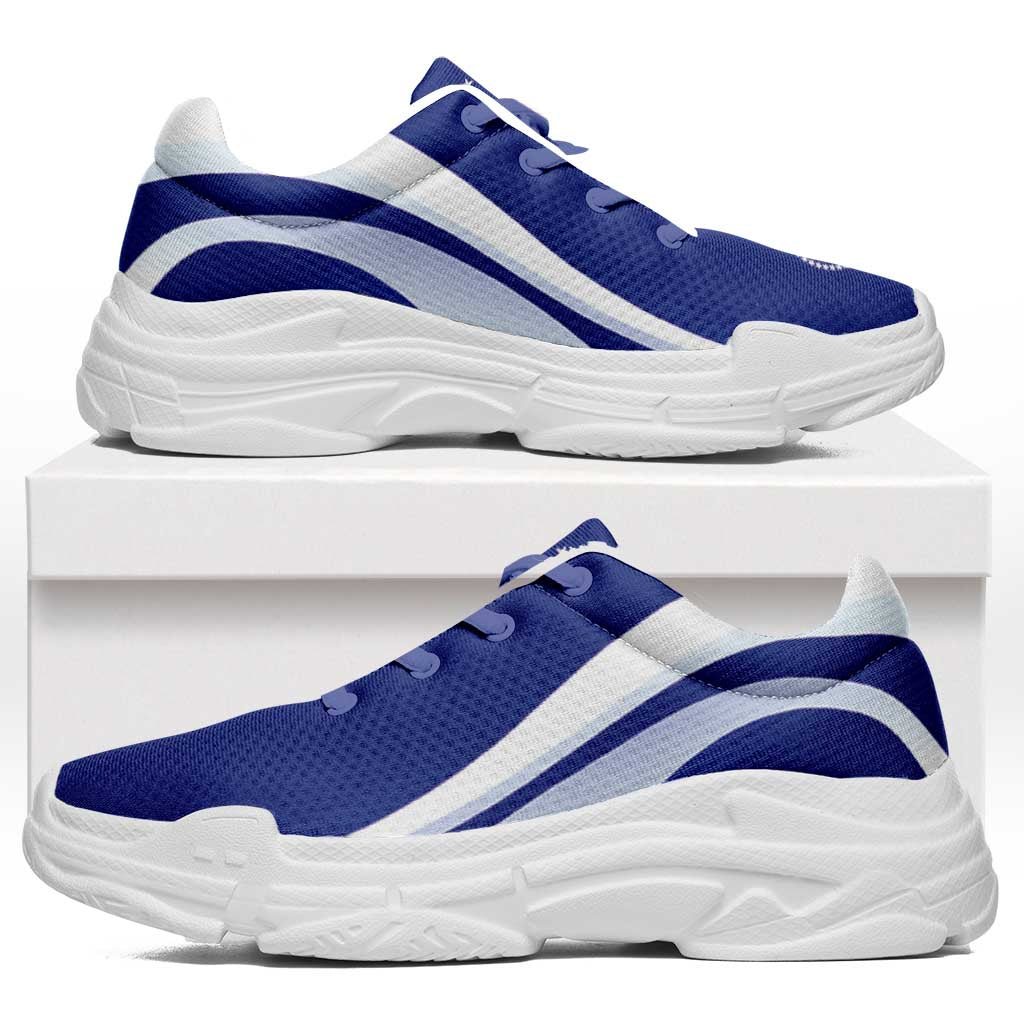 FSM Chuuk Chunky Sneakers Flag-Inspired Curve Style LT05 Blue - Polynesian Pride