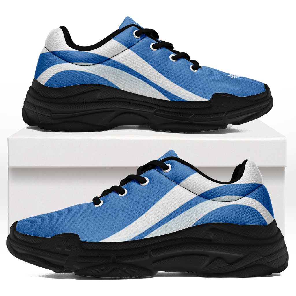 FSM Kosrae Chunky Sneakers Flag-Inspired Curve Style LT05 Blue - Polynesian Pride