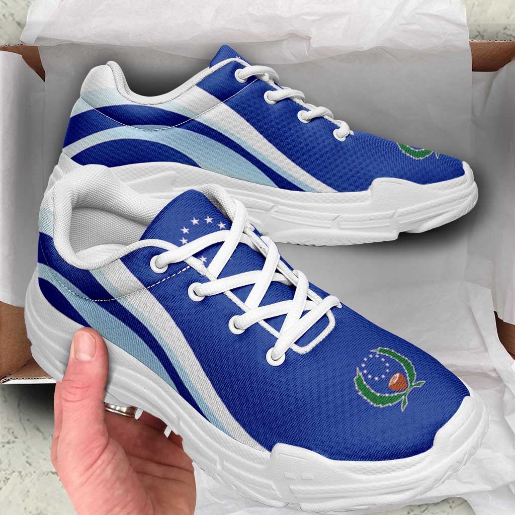 FSM Pohnpei Chunky Sneakers Flag-Inspired Curve Style LT05 - Polynesian Pride
