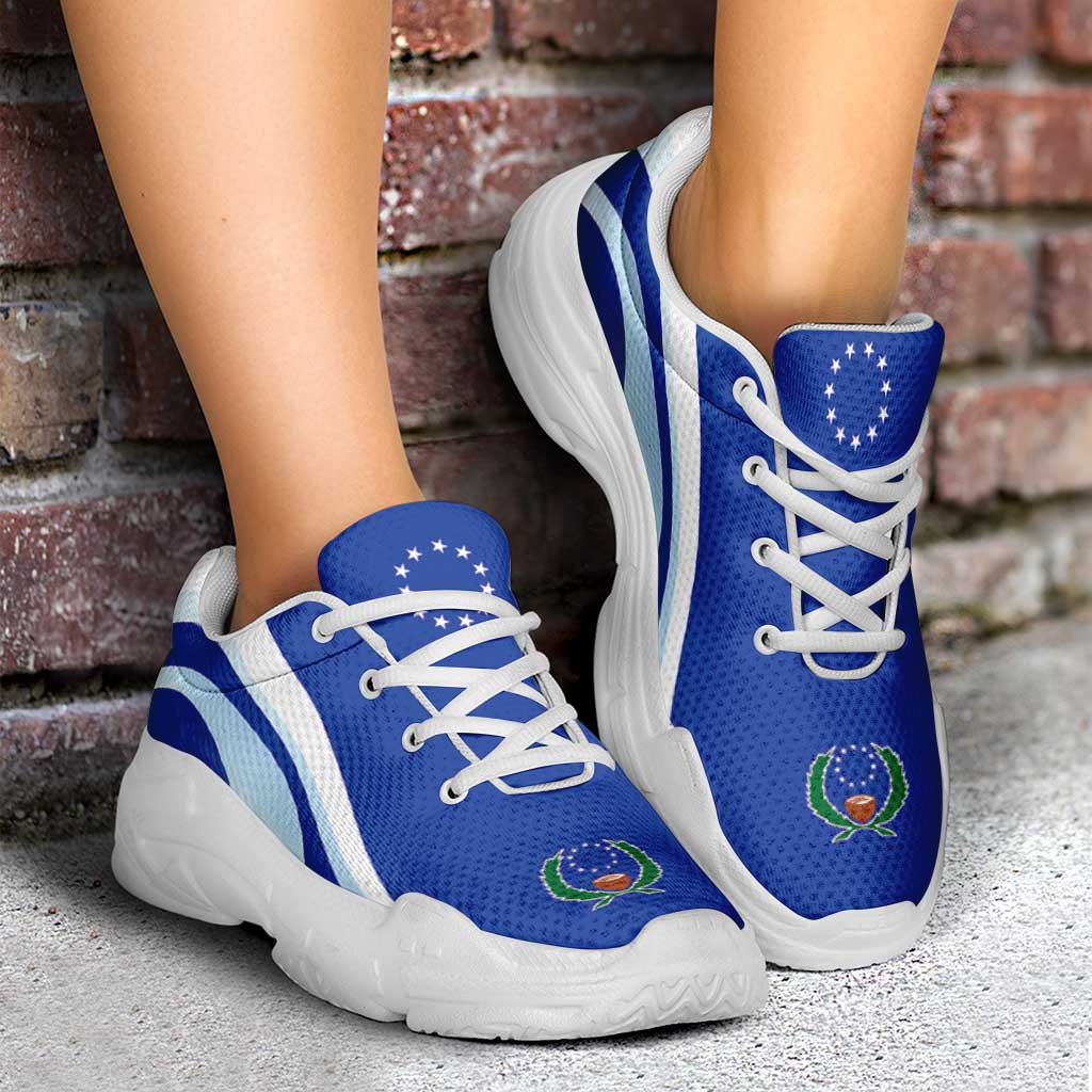 FSM Pohnpei Chunky Sneakers Flag-Inspired Curve Style LT05 - Polynesian Pride