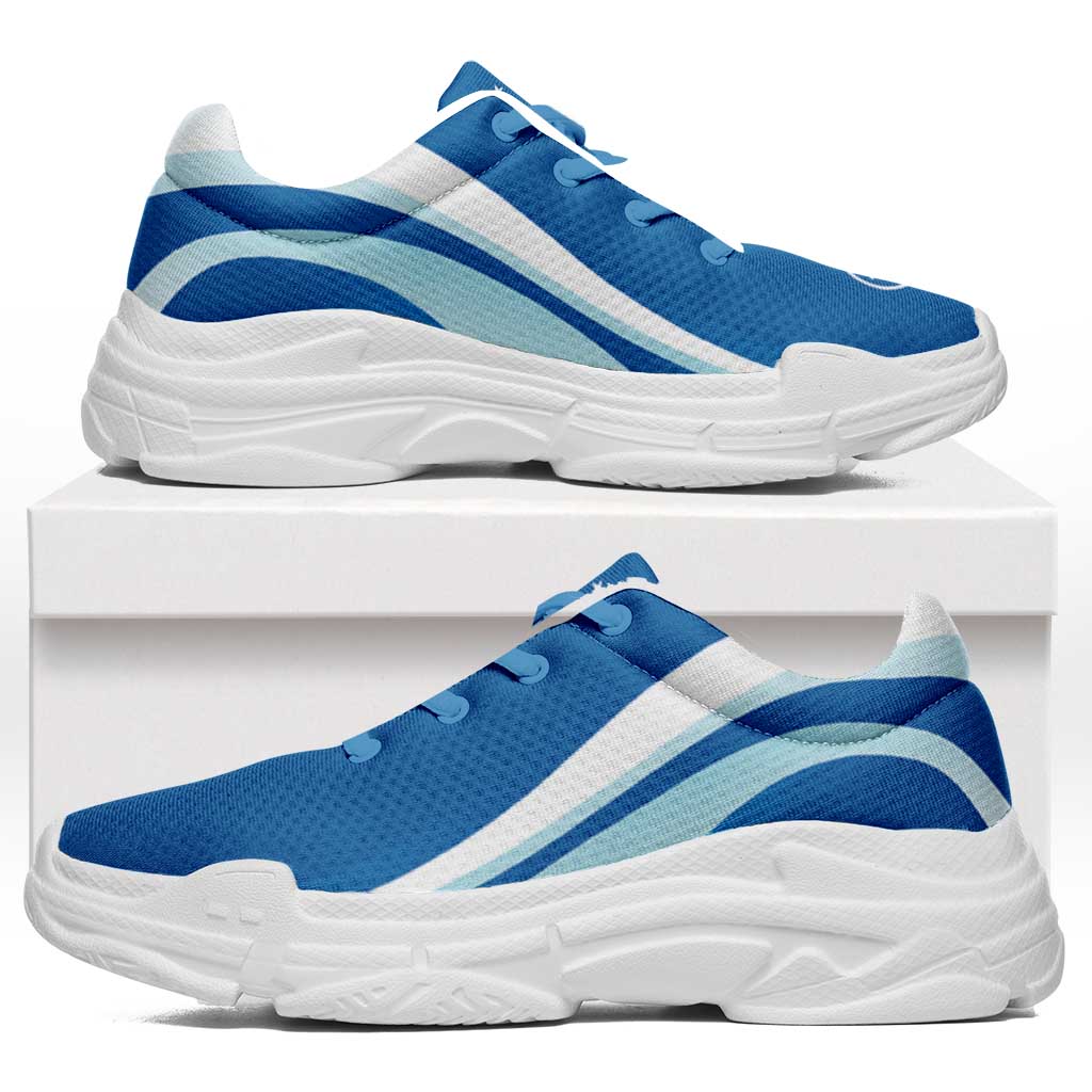 FSM Yap Chunky Sneakers Flag-Inspired Curve Style LT05 Blue - Polynesian Pride