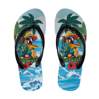 Funny Parrot Margarita Five O'clock Somewhere Flip Flops