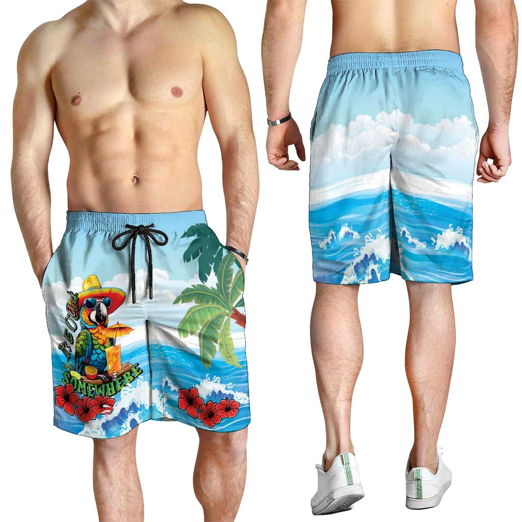 Funny Parrot Margarita Five O'clock Somewhere Shorts for Men