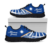 Marshall Islands Rising Sneakers - Marshall Islands Flag 2nd - A16 Kid's Sneakers - Black Sole - Polynesian Pride