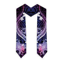 Galaxy Polynesian Pattern With Tropical Flowers Graduation Stole