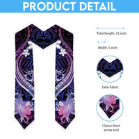 Galaxy Polynesian Pattern With Tropical Flowers Graduation Stole