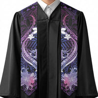 Galaxy Polynesian Pattern With Tropical Flowers Graduation Stole