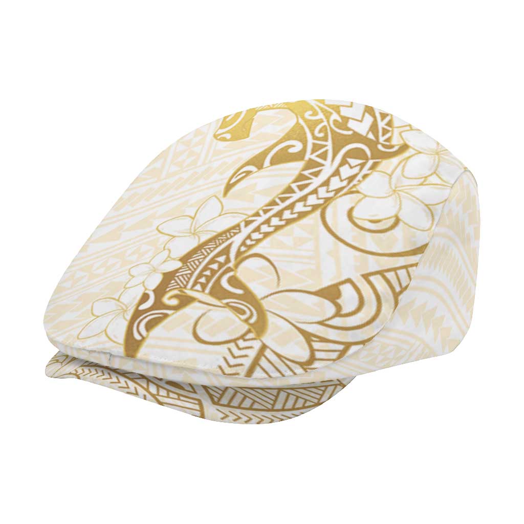 Gold and White Hawaii Jeff Hat Hammerhead Shark Tattoo Curve Polynesian - Polynesian Pride