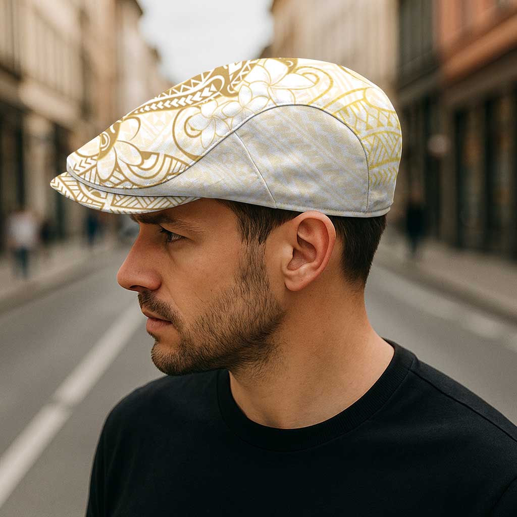 Gold and White Hawaii Jeff Hat Hammerhead Shark Tattoo Curve Polynesian - Polynesian Pride