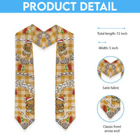 Gold Palaka Hawaii Mele Kalikimaka Graduation Stole Ohia Lehua Shell Leis Funny Gingerbread Santa LT14 - Polynesian Pride