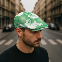 Green Aloha Hawaii Jeff Hat Monstera Hibiscus Plumeria Seamless Vibes - Polynesian Pride