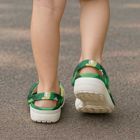 Green Banana Leaf Hawaii Clogs Shoes Lau Maia Plumeria Tropical Summer Vibes