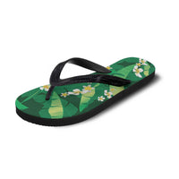 Green Banana Leaf Hawaii Flip Flops Lau Maia Plumeria Tropical Summer Vibes