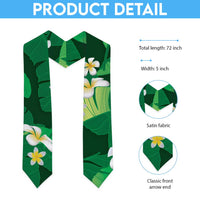 Green Banana Leaf Hawaii Graduation Stole Lau Maia Plumeria Tropical Summer Vibes
