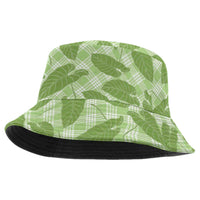 Green Hawaii Kalo Palaka Motifs Bucket Hat Hawaiian Taro Leaves Elegant Vibes LT14 One Size Green - Polynesian Pride