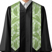 Green Hawaii Kalo Palaka Motifs Graduation Stole Hawaiian Taro Leaves Elegant Vibes LT14 - Polynesian Pride