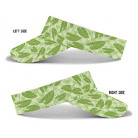 Green Hawaii Kalo Palaka Motifs Sun Visor Cap Hawaiian Taro Leaves Elegant Vibes