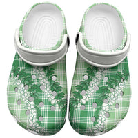 Green Hawaii Palaka Clogs Shoes Hawaiian Honohono Lei LT05 Green - Polynesian Pride