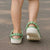 Green Hawaiian Quilt Clogs Shoes Hawaii Pineapple Monstera Palaka Motifs - Polynesian Pride