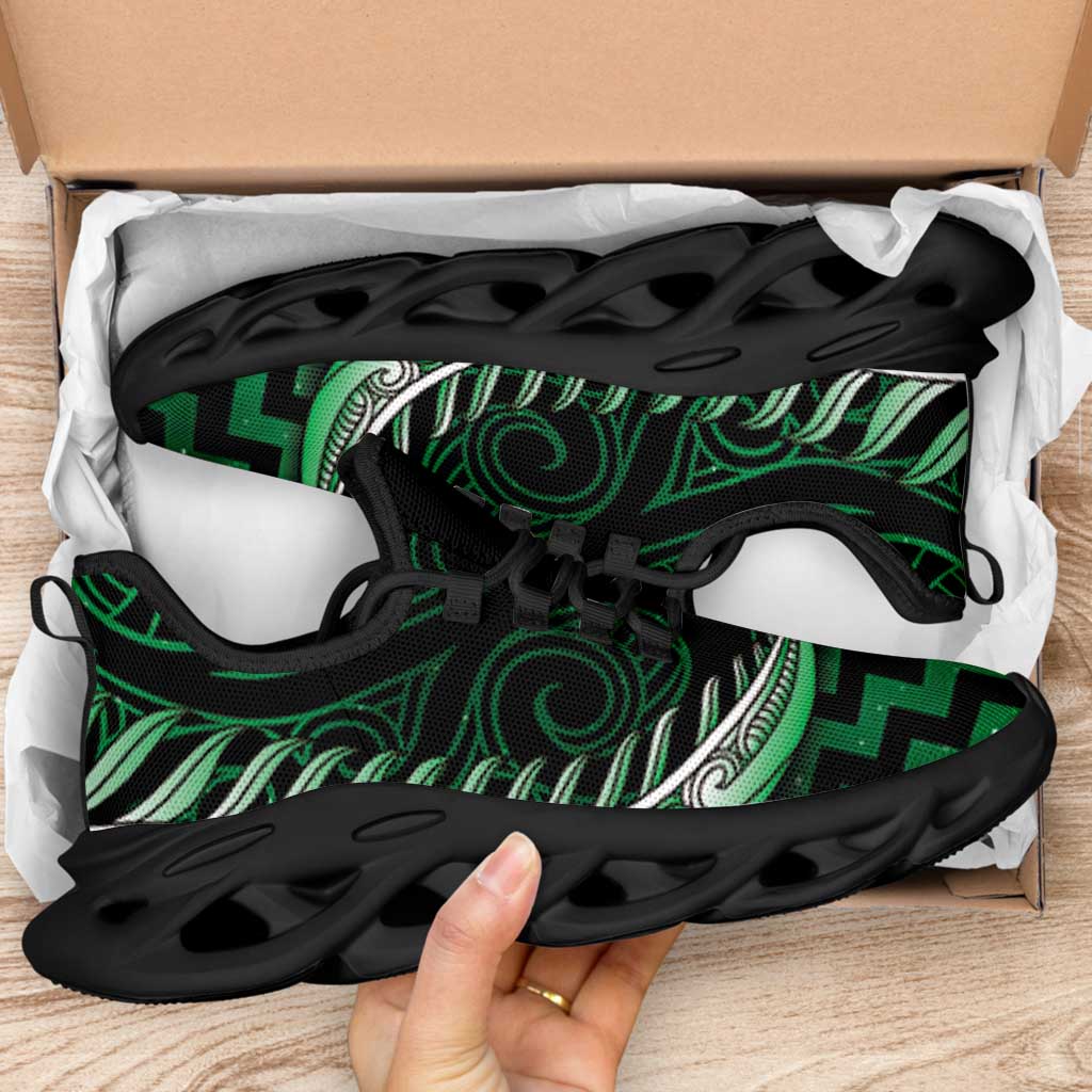 Green Matariki New Zealand Clunky Sneakers Maori Poutama Galaxy Vibes LT14 - Polynesian Pride