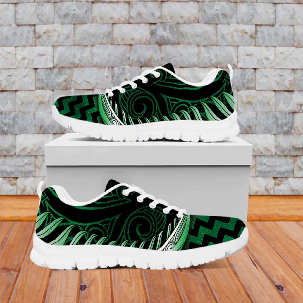 Green Matariki New Zealand Sneakers Maori Poutama Galaxy Vibes