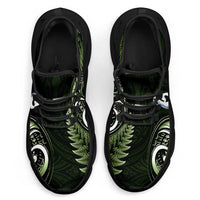 Green New Zealand Clunky Sneakers Aotearoa Silver Fern With Manaia Maori Unique LT14 - Polynesian Pride