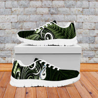 Green New Zealand Sneakers Aotearoa Silver Fern With Manaia Maori Unique